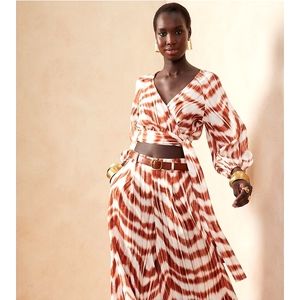 Banana Republic Wrap Around Linen Zebra Top